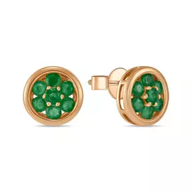 Золотые серьги c изумрудами
