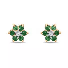 Золотые серьги c изумрудами