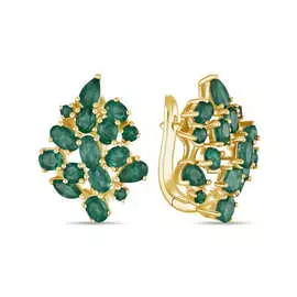 Золотые серьги c изумрудами