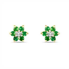 Золотые серьги c изумрудами