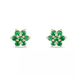 Золотые серьги c изумрудами
