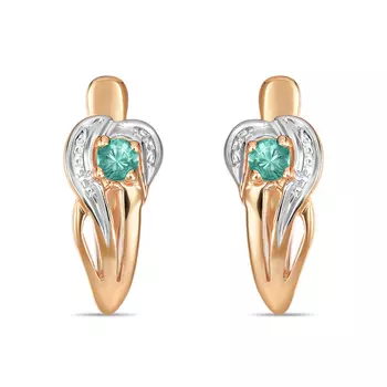 Золотые серьги c изумрудом