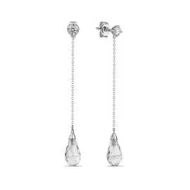 Золотые серьги c кварцем и фианитами