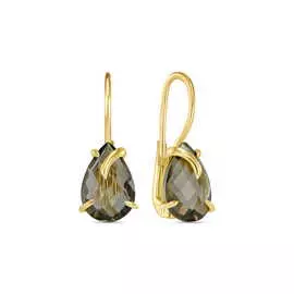 Золотые серьги c кварцем