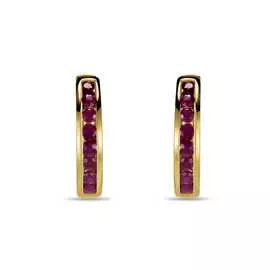 Золотые серьги c рубинами