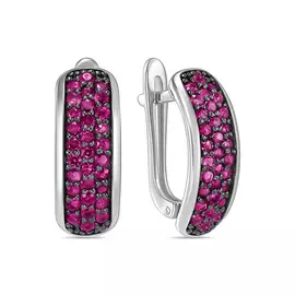 Золотые Серьги c рубинами