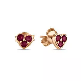 Золотые серьги c рубином