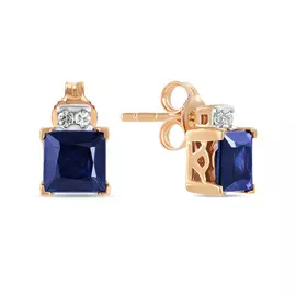 Золотые Серьги c сапфирами и цветными сапфирами