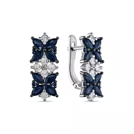 Золотые серьги c сапфирами