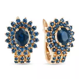 Золотые серьги c сапфирами