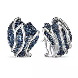 Золотые серьги c сапфирами