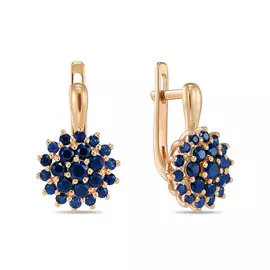 Золотые серьги c сапфирами