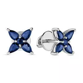 Золотые серьги c сапфирами