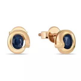 Золотые серьги c сапфирами