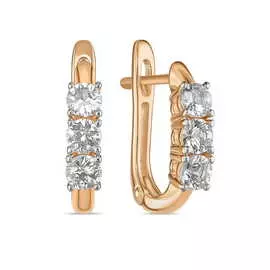 Золотые Серьги c цветными сапфирами