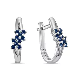 Золотые серьги c сапфирами