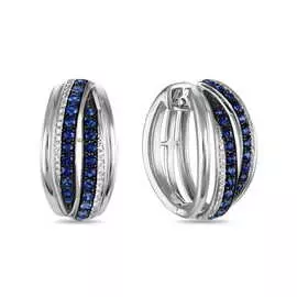 Золотые серьги c сапфирами