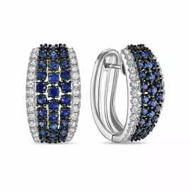 Золотые серьги c сапфирами