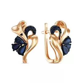 Золотые серьги c сапфирами