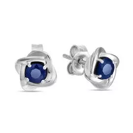 Золотые серьги c сапфирами