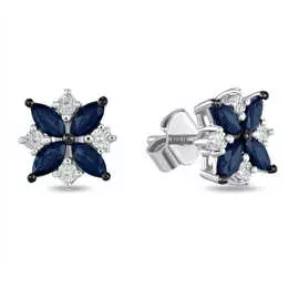 Золотые Серьги c сапфирами