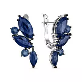 Золотые Серьги c сапфирами