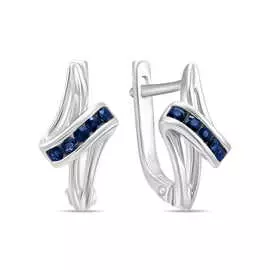 Золотые Серьги c сапфирами