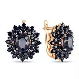 Золотые серьги c сапфирами