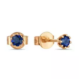 Золотые Серьги c сапфирами