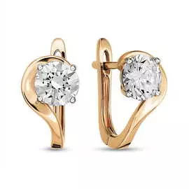 Золотые Серьги c сваровски