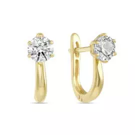 Золотые серьги c сваровски