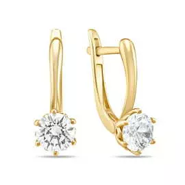 Золотые серьги c сваровски