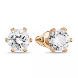 Золотые серьги c фианитами