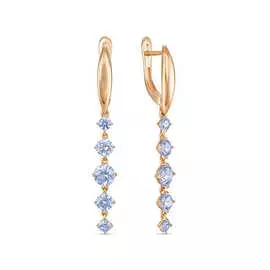 Золотые Серьги c сваровски