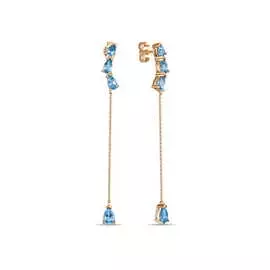 Золотые серьги c топазами