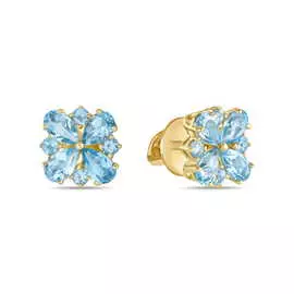 Золотые серьги c топазами