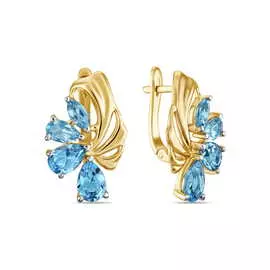 Золотые серьги c топазом