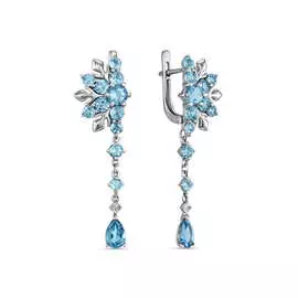 Золотые серьги c топазом