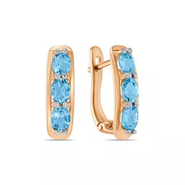 Золотые Серьги c топазами