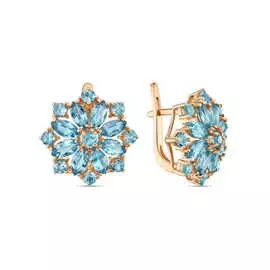 Золотые серьги c топазом