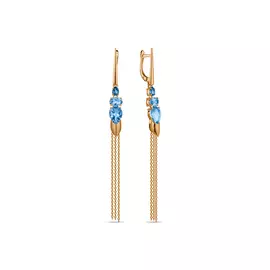 Золотые Серьги c топазами