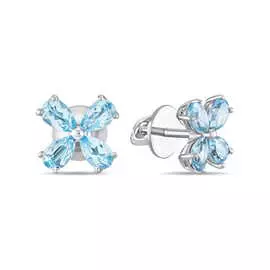 Золотые серьги c топазами