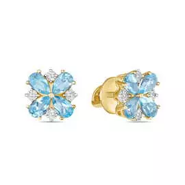 Золотые серьги c топазами