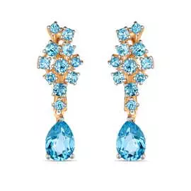 Золотые серьги c топазами