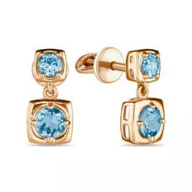 Золотые серьги c топазом