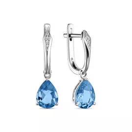 Золотые Серьги c топазами и бриллиантами