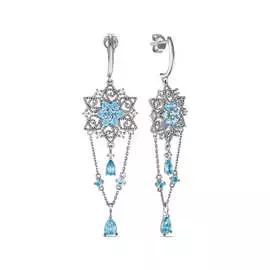 Золотые Серьги c топазом