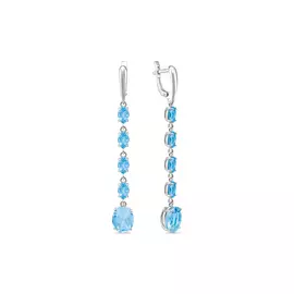 Золотые серьги c топазом