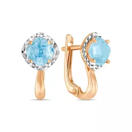 Золотые Серьги c топазом