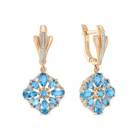 Золотые серьги c топазом